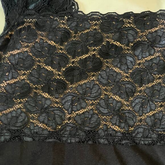 Black Lace Baby Doll Cap Sleeve Tank Sz XL Whimsygoth Fairy Grunge Stretchy - Picture 2 of 6